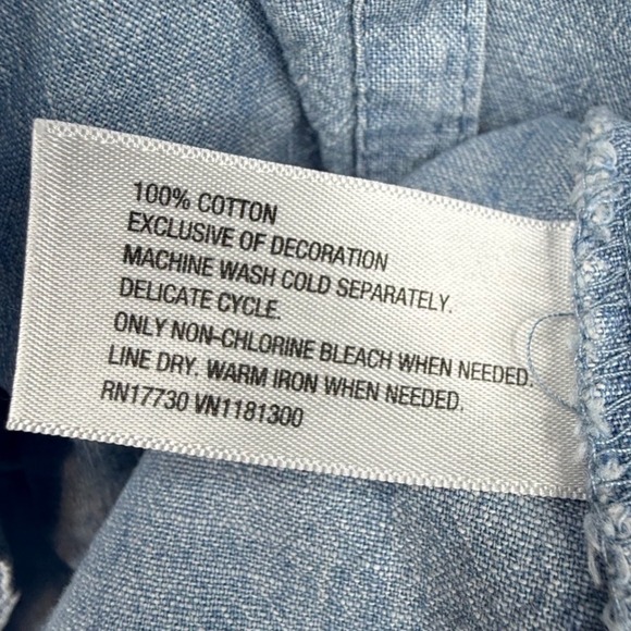 Merona‎ Denim Embroider Sundress Size 8 Spaghetti Strap strapless retro 90s Y2K - Picture 9 of 14